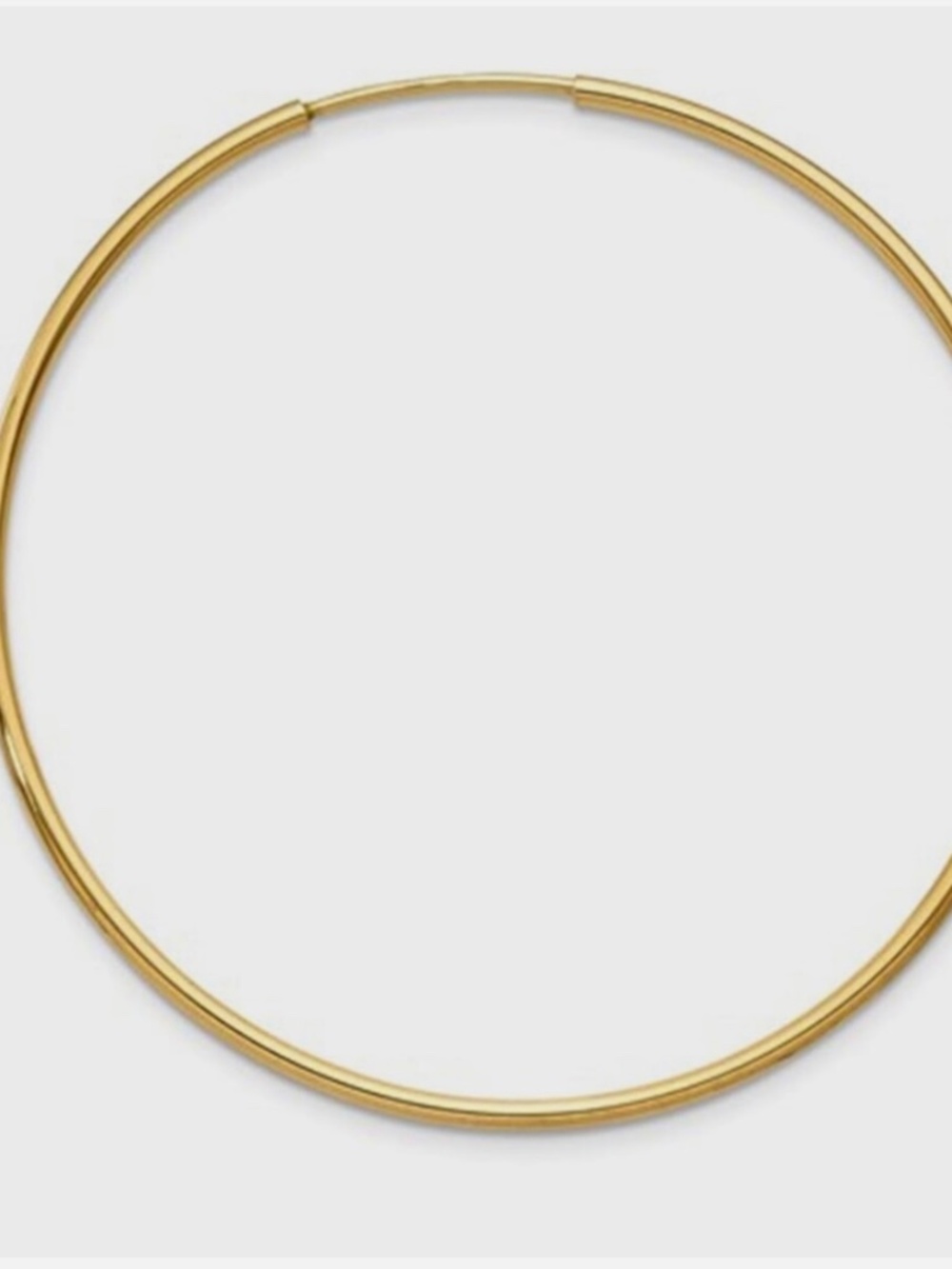 585/14K Rose Gold Endless Hoop Earrings diameter 1.5"/38mm, thickness 1.5mm